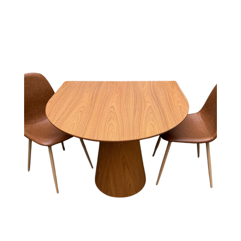 Mesa de Jantar Mel Cone Redonda em Madeira Freijó 90x80cm
