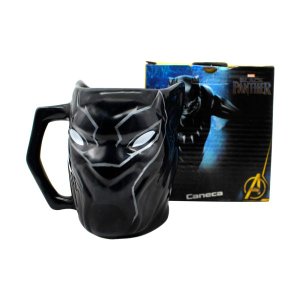 CANECA FORMATO 3D 450ML PANTERA NEGRA