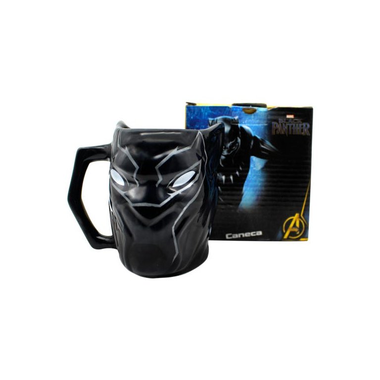 CANECA FORMATO 3D 450ML PANTERA NEGRA