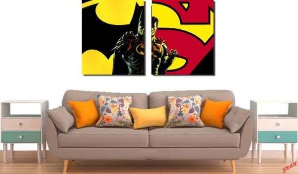 Quadros Decorativos BatMan VS Super Man Varias Peças M2 - 2 Peças - 2