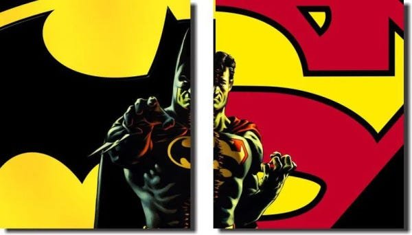 Quadros Decorativos BatMan VS Super Man Varias Peças M2 - 2 Peças - 1