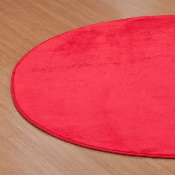 Tapete para Sala Redondo 1,50M Tecido Pelúcia Antiderrapante Cor: Vermelho - 2