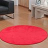 Tapete para Sala Redondo 1,50M Tecido Pelúcia Antiderrapante Cor: Vermelho - 1