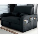 Ver imagem 1 de Sofá Cama 2 Lugares com Baú Hiram Veludo Inca Preto