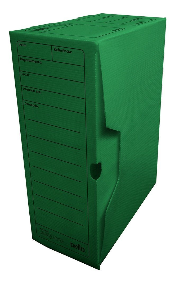 10 Caixa Arquivo Morto Organização Ofício Polionda Plástico - Verde