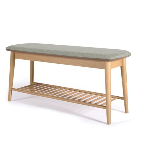 Banco Sapateira com Prateleira Ripada Liva 100 Cm Tauari Verde