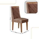 Ver imagem 3 de Mesa de Jantar Eloise 90cm Tampo Mdf Vidro Canto Copo com 4 Cadeiras Isadora Moderna Mobília
