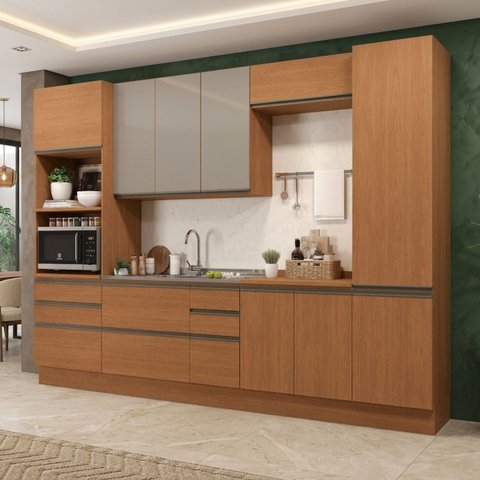 Cozinha Completa Modulada 7 Peças 3,20m Maxxi Canela Kappesberg