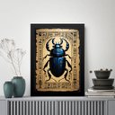 Ver imagem 1 de Quadro Arte Egípcia - Escaravelho 33x24cm - com Vidro:moldura Branca