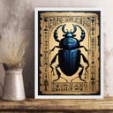 Ver imagem 2 de Quadro Arte Egípcia - Escaravelho 33x24cm - com Vidro:moldura Branca