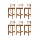Ver imagem 2 de Kit 6 Banquetas Assento Encosto Estofado em Sintetico Hellen:mel com Sintetico Bege