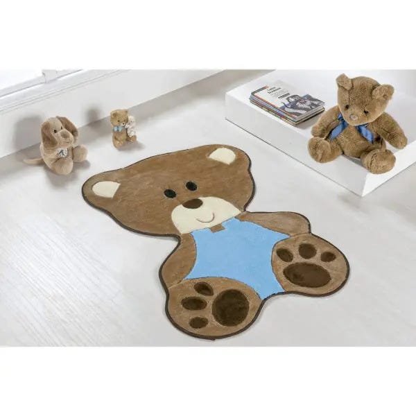 Tapete Infantil para Quarto de Bebê Formato Urso Bebê Antiderrapante e Tecido Pelúcia Macia Cor: - 1