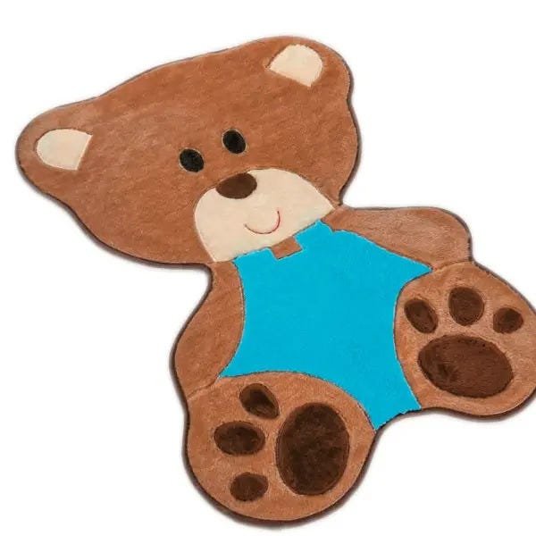 Tapete Infantil para Quarto de Bebê Formato Urso Bebê Antiderrapante e Tecido Pelúcia Macia Cor: - 3