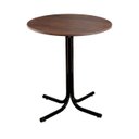 Ver imagem 1 de Mesa de Jantar Redonda 80cm Preta Tampo Madeira Imbuia