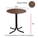 Ver imagem 2 de Mesa de Jantar Redonda 80cm Preta Tampo Madeira Imbuia