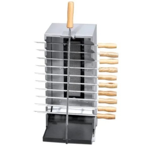 Churrasqueira Vertical Inox à Gàs com Infra Verm e 10 Espetos Itajobi Fogões