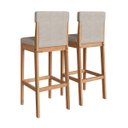 Ver imagem 4 de Conjunto Mesa Bistrô Alta 2 Banquetas Madeira Arezzo Estofadas Amêndoa Cbmba60