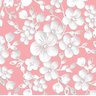 Papel parede floral 3d rolo - Rosa - 1