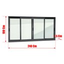 Ver imagem 4 de Janela Alumínio Elite 4 Folhas Moveis 100 x 240 V.Liso Preto Brimak
