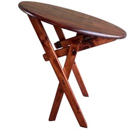 Mesa Redonda 70cm Dobrável em Madeira Maciça - Imbuia - 4