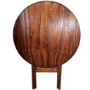Ver imagem 2 de Mesa Redonda 70cm Dobrável em Madeira Maciça - Imbuia