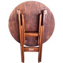 Ver imagem 3 de Mesa Redonda 70cm Dobrável em Madeira Maciça - Imbuia