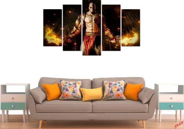 Quadro Decorativo Jogo Guerreiro God Of War Varias Peças Para Sala e Quarto - 5 peças - 2