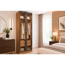 Ver imagem 1 de Guarda Roupa Modulado Solteiro 2PT Vdo 2GAV Liga Grafite Kappesberg