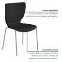 Ver mais imagens de Kit 6 Cadeiras Empilháveis Base Aço Tubular Mono Preto/Prata