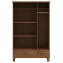 Ver imagem 5 de Guarda Roupa Solteiro 119cm 3 Portas Madeira Maciça Lone Castanho F07 - Mpozenato