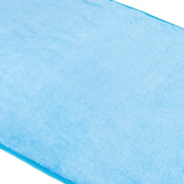 Passadeira de Pelúcia para Quarto 1,20M x 74cm Antiderrapante e Acabamento com Viés Cor:Azul - 3