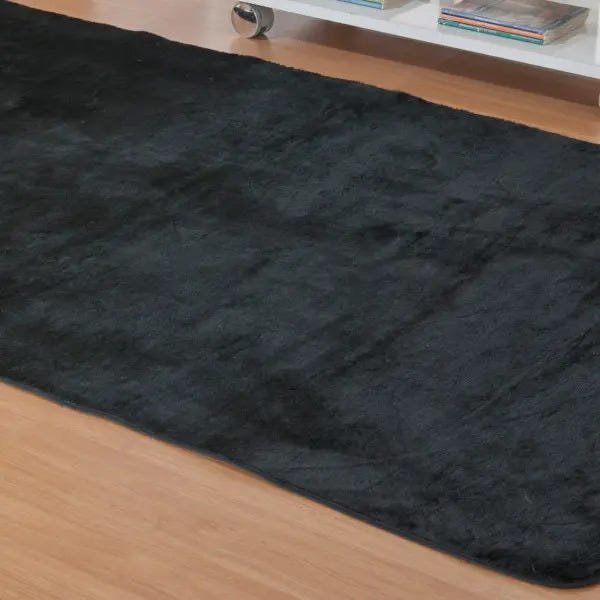 Tapete de Sala Retangular 2,00M x 1,50M Pelúcia com Base Antiderrapante Cor: Preto - 3