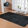 Tapete de Sala Retangular 2,00M x 1,50M Pelúcia com Base Antiderrapante Cor: Preto - 2