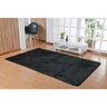 Tapete de Sala Retangular 2,00M x 1,50M Pelúcia com Base Antiderrapante Cor: Preto - 1