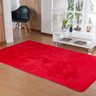 Tapete de Sala Retangular 2,00M x 1,50M Pelúcia com Base Antiderrapante Cor: Vermelho - 2