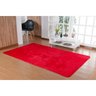 Tapete de Sala Retangular 2,00M x 1,50M Pelúcia com Base Antiderrapante Cor: Vermelho - 1