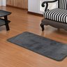 Tapete Retangular Avulso 1,00M x 50cm para Beira de Cama Antiderrapante Tecido Pelúcia Cor: Cinza - 2