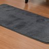 Tapete Retangular Avulso 1,00M x 50cm para Beira de Cama Antiderrapante Tecido Pelúcia Cor: Cinza - 3