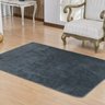 Tapete Retangular para Sala com Tecido Pelúcia 1,50M x 1,00M com Base Antiderrapante Cor: Cinza - 2