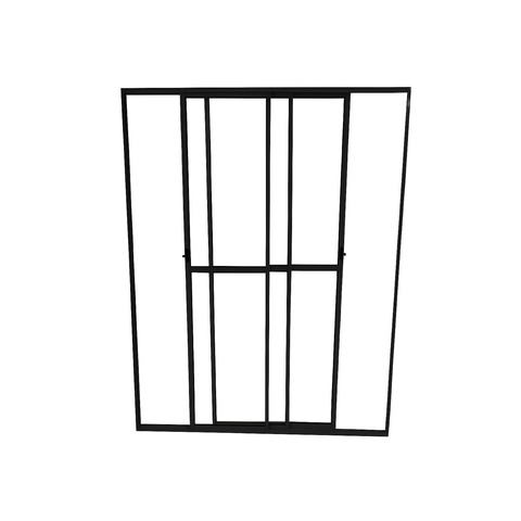 Porta Sacada 3 Folhas de Vidro Aluminio Preto C/ Trinco 2,10x1,20