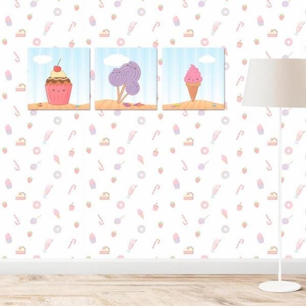 Papel de Parede Adesivo Doce Amor Candy Colors - 1