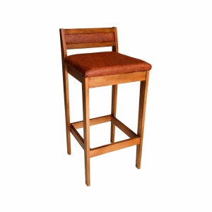 Banqueta Baixa 70cm para Bancada Assento Estofado em Sintetico Cecilia:mel com Sintetico Whisky