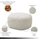 Ver imagem 3 de Kit 2 Puffs Decorativos Charlote Sala de Estar Pés em Madeira Bouclê Off White G88 - Gran Belo