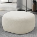 Ver imagem 2 de Kit 2 Puffs Decorativos Charlote Sala de Estar Pés em Madeira Bouclê Off White G88 - Gran Belo