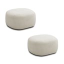 Ver imagem 1 de Kit 2 Puffs Decorativos Charlote Sala de Estar Pés em Madeira Bouclê Off White G88 - Gran Belo
