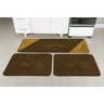 Kit de Tapetes para Cozinha 3 Peças com Detalhe Gourmet Bordado Base Antiderrapante e Pelúcia Cor - 1