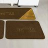 Kit de Tapetes para Cozinha 3 Peças com Detalhe Gourmet Bordado Base Antiderrapante e Pelúcia Cor - 3