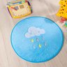 Tapete para Quarto de Bebê Antiderrapante Chuvas de Bençãos Redondo Tecido Pelúcia Cor:Azul - 2