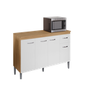 Ver imagem 3 de Balcão de Cozinha para Pia 150cm 3 Portas 1 Gaveta sem Tampo Gabriela MDP Amêndoa/Branco Multiuso