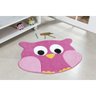 Tapete Infantil Decorativo Pelúcia Formato Coruja 78cm x 64cm com Base Antiderrapante Cor:Rosa - 1